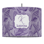 Sea Shells 16" Drum Pendant Lamp - Fabric (Personalized)