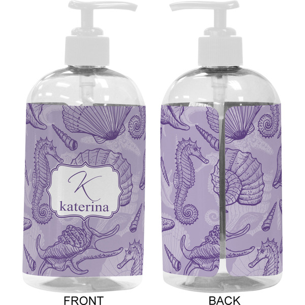 Sea Shells 16 oz Plastic Liquid Dispenser- Approval- White