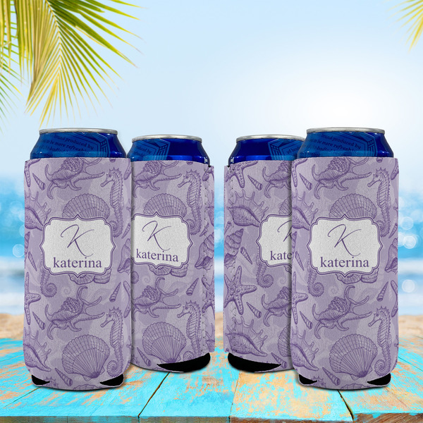 Sea Shells 16oz Can Sleeve - Set of 4 - LIFESTYLE
