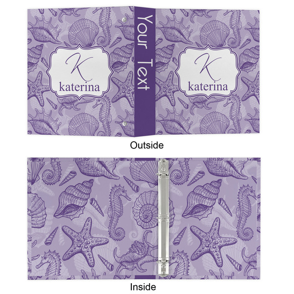 Sea Shells 3 Ring Binders - Full Wrap - 1" - APPROVAL