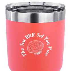 Sea Shells 30 oz Stainless Steel Tumbler - Coral - Single Sided (Personalized)
