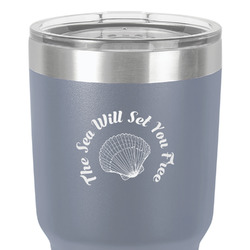 Sea Shells 30 oz Stainless Steel Tumbler - Grey - Double-Sided (Personalized)