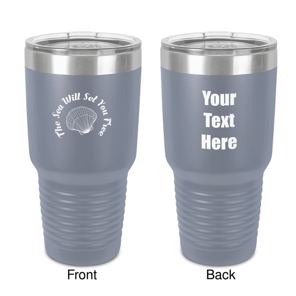 Custom Sea Shells 30 oz Stainless Steel Tumbler - Grey - Double-Sided (Personalized)