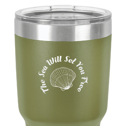 Sea Shells 30 oz Stainless Steel Tumbler - Olive - Single-Sided (Personalized)