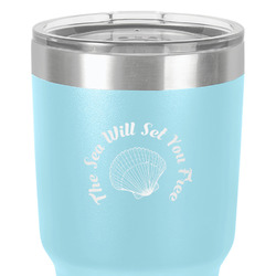 Sea Shells 30 oz Stainless Steel Tumbler - Teal - Double-Sided (Personalized)