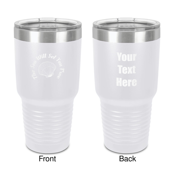 Custom Sea Shells 30 oz Stainless Steel Tumbler - White - Double-Sided (Personalized)