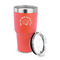 Sea Shells 30 oz Stainless Steel Ringneck Tumblers - Coral - LID OFF