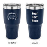 Sea Shells 30 oz Stainless Steel Tumbler - Navy - Double Sided (Personalized)