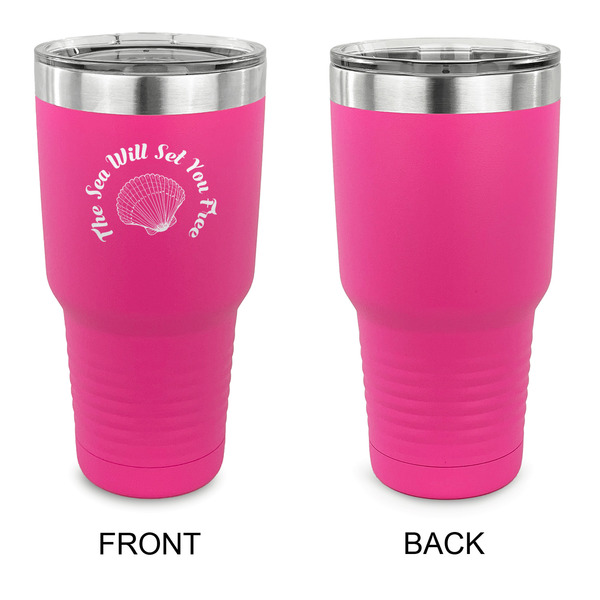 Sea Shells 30 oz Stainless Steel Ringneck Tumblers - Pink - Single Sided - APPROVAL