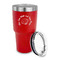 Sea Shells 30 oz Stainless Steel Ringneck Tumblers - Red - LID OFF