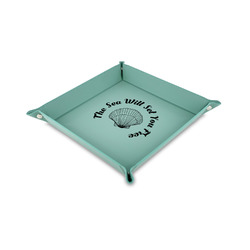 Sea Shells 6" x 6" Teal Faux Leather Valet Tray (Personalized)