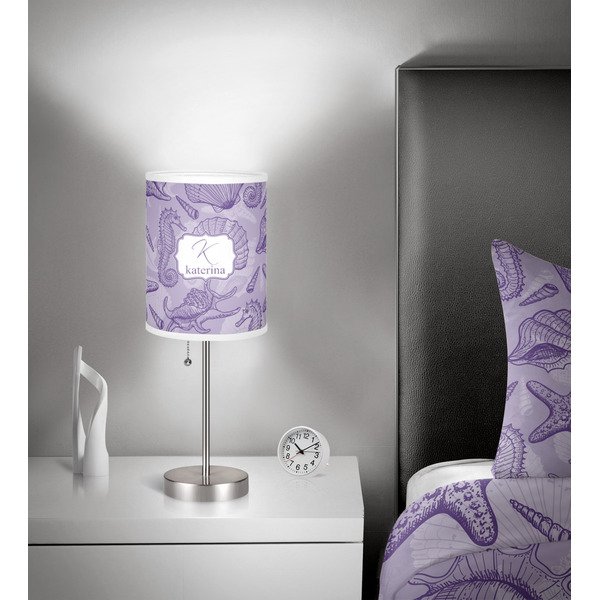 Sea Shells 7 inch drum lamp shade - in room