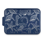 Sea Shells Aluminum Baking Pan with Navy Lid (Personalized)