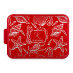 Sea Shells Aluminum Baking Pan with Red Lid (Personalized)