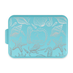 Sea Shells Aluminum Baking Pan with Teal Lid (Personalized)