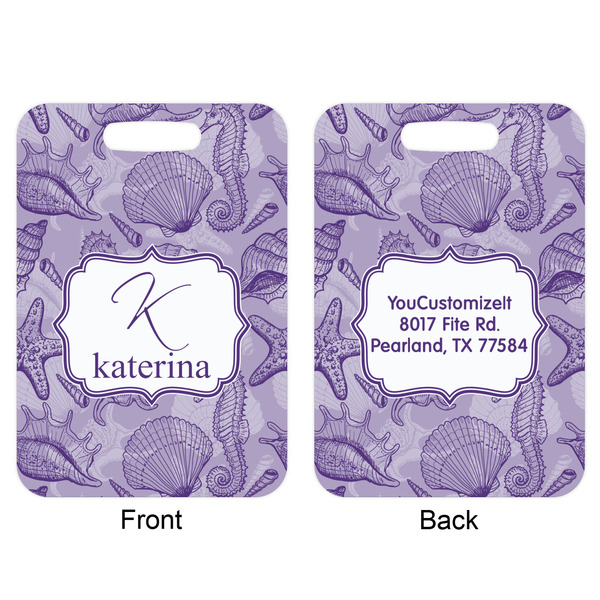 Sea Shells Aluminum Luggage Tag (Front + Back)