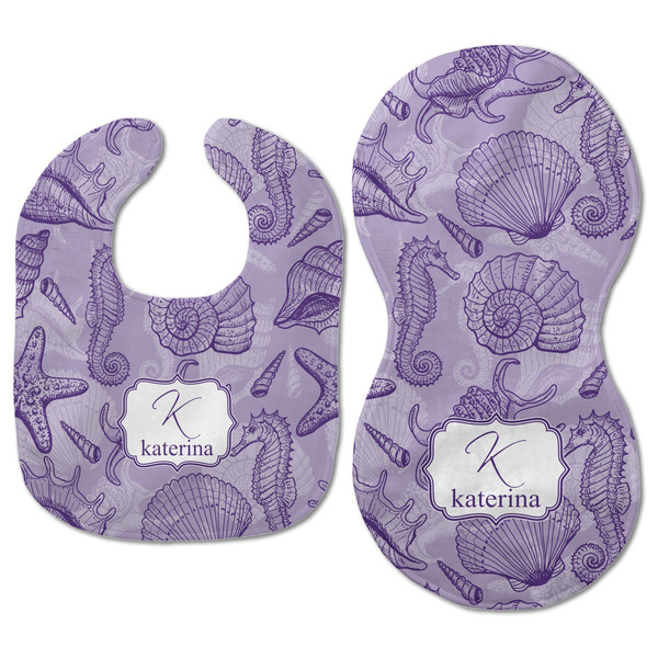 Sea Shells Baby Bib & Burp Set - Approval (new bib & burp)