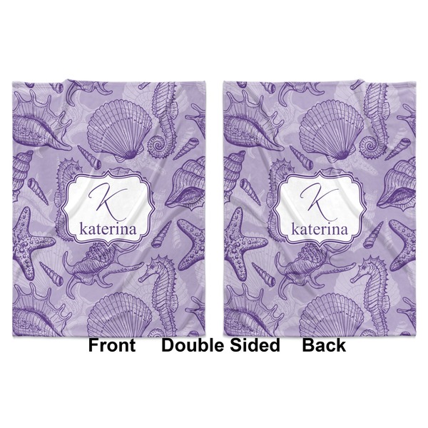 Sea Shells Baby Blanket (Double Sided - Printed Front and Back)