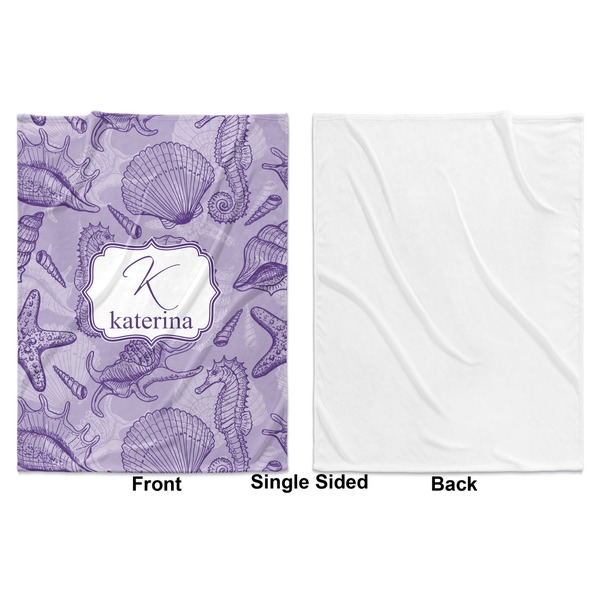 Sea Shells Baby Blanket (Single Side - Printed Front, White Back)