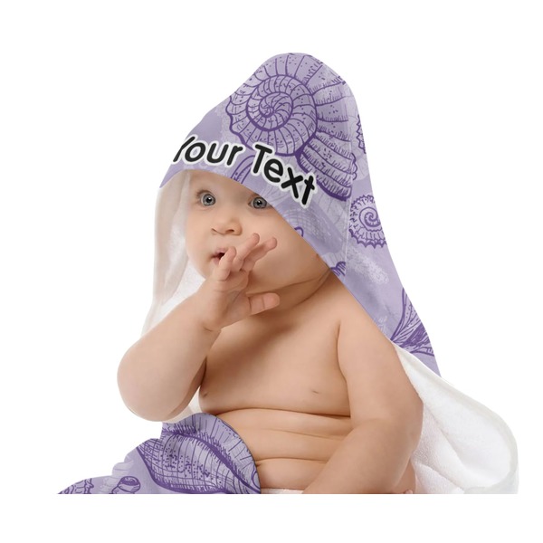 Sea Shells Baby Hooded Towel on Child