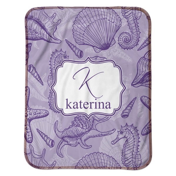 Sea Shells Baby Sherpa Blanket - Flat