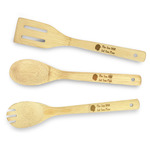 Sea Shells Bamboo Cooking Utensil Set - Single Sided (Personalized)