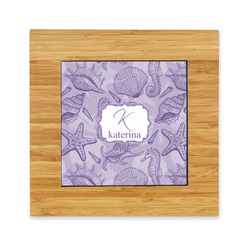 Sea Shells Bamboo Trivet with Ceramic Tile Insert (Personalized)