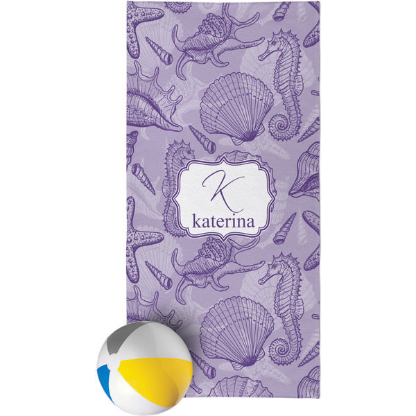 Custom Sea Shells Beach Towel (Personalized)