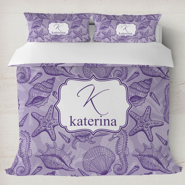 Custom Sea Shells Duvet Cover Set - King (Personalized)