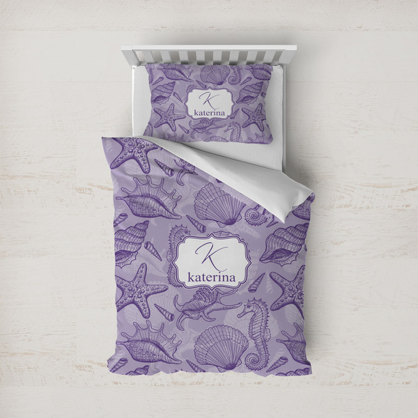 Custom Sea Shells Duvet Cover Set - Twin (Personalized)