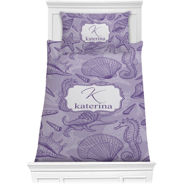 Custom Sea Shells Comforter Set - Twin XL (Personalized)