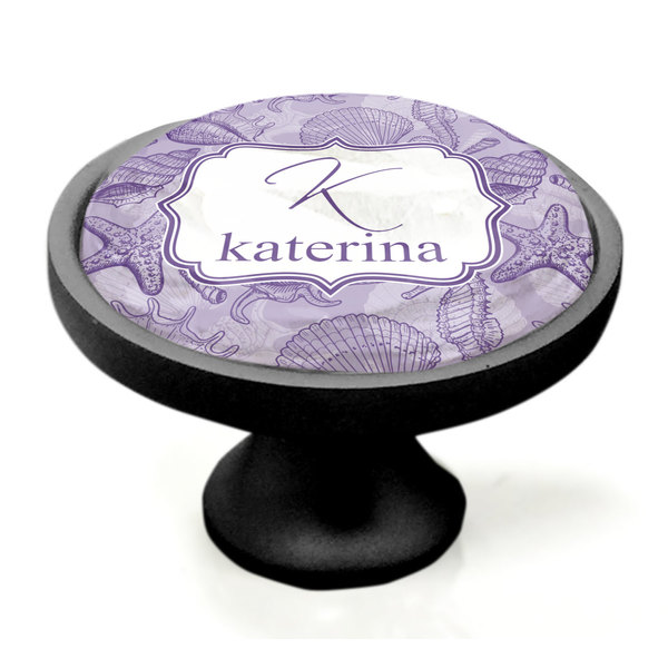 Sea Shells Black Custom Cabinet Knob (Side)