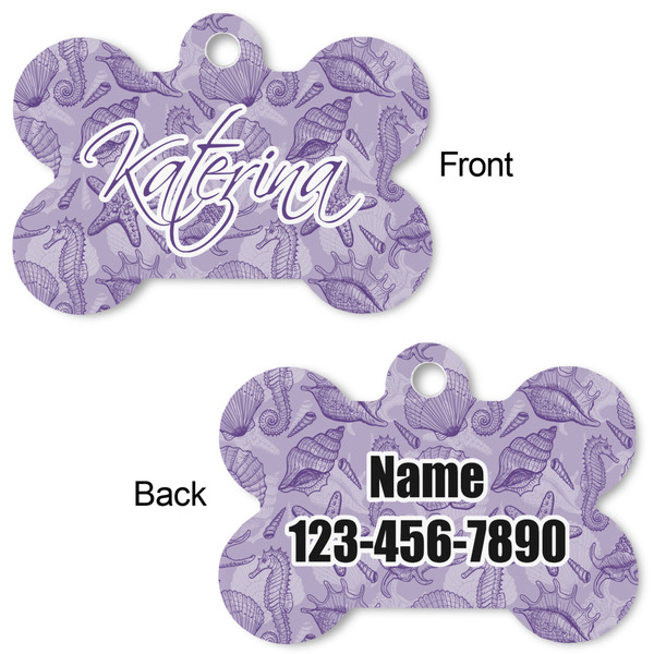 Sea Shells Bone Shaped Dog ID Tag - Large - Approval