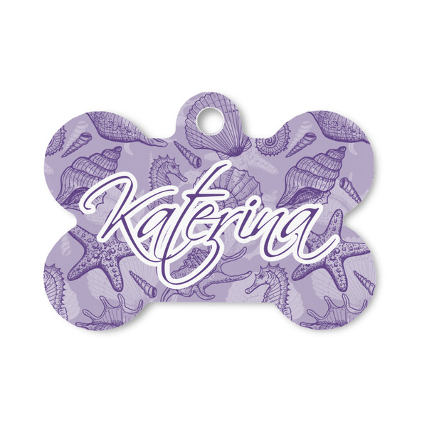 Custom Sea Shells Bone Shaped Dog ID Tag - Small (Personalized)