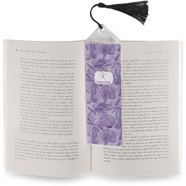 Sea Shells Bookmark with tassel - In book
