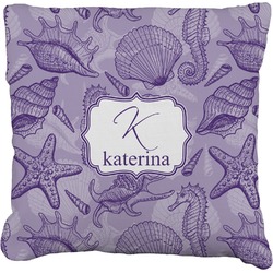 Sea Shells Faux-Linen Throw Pillow 18" (Personalized)