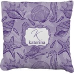 Sea Shells Faux-Linen Throw Pillow 20" (Personalized)