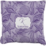 Sea Shells Faux-Linen Throw Pillow 26" (Personalized)