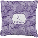 Sea Shells Faux-Linen Throw Pillow (Personalized)