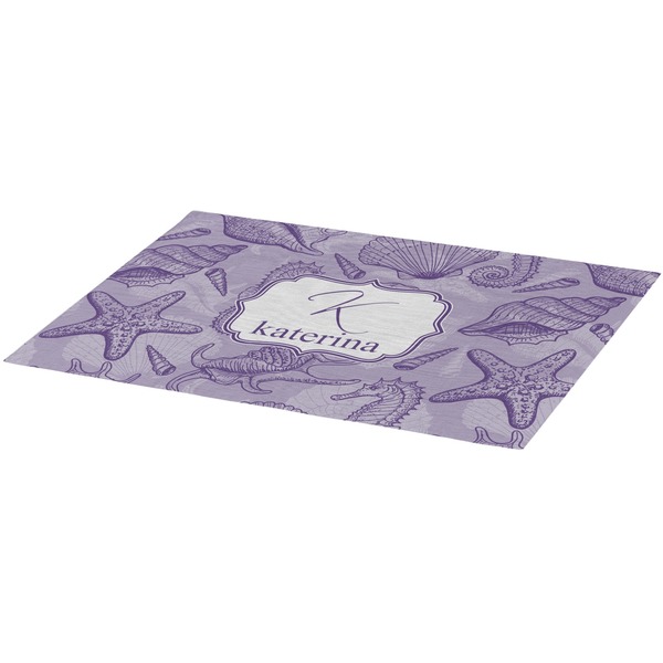 Sea Shells Burlap Placemat (Angle View)