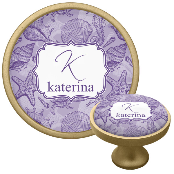 Sea Shells Cabinet Knob - Gold - Multi Angle