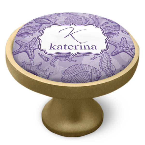 Sea Shells Cabinet Knob - Gold - Side