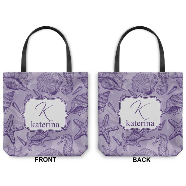 Sea Shells Canvas Tote - Front and Back