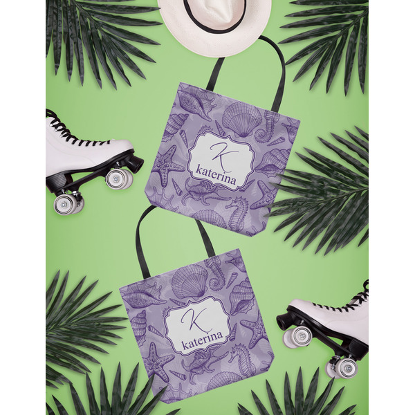 Sea Shells Canvas Tote Lifestyle Front and Back