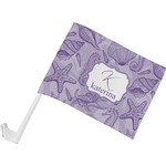 Sea Shells Car Flag - Small w/ Name and Initial