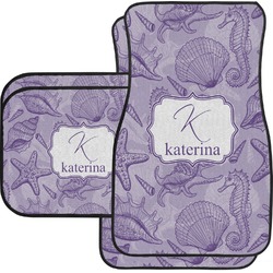 Sea Shells Car Floor Mats Set - 2 Front & 2 Back (Personalized)