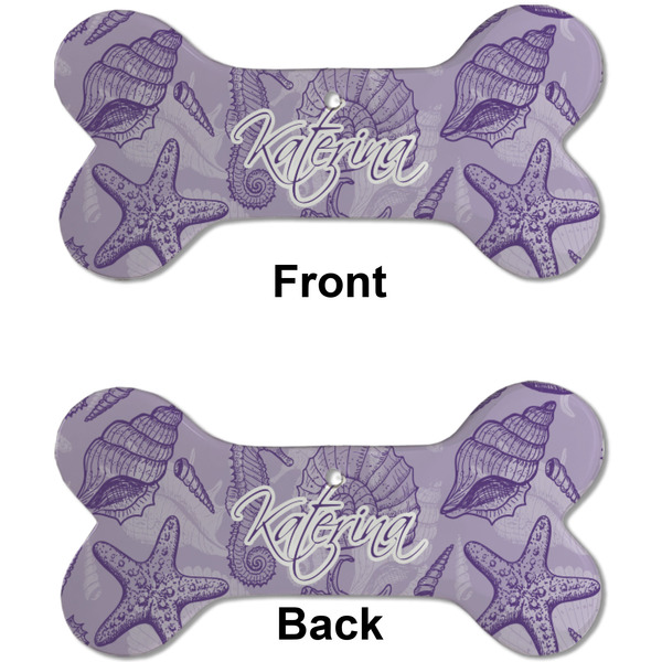 Sea Shells Ceramic Flat Ornament - Bone Front & Back (APPROVAL)