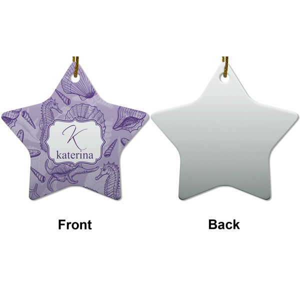 Sea Shells Ceramic Flat Ornament - Star Front & Back (APPROVAL)