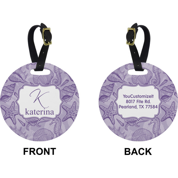 Sea Shells Circle Luggage Tag (Front + Back)