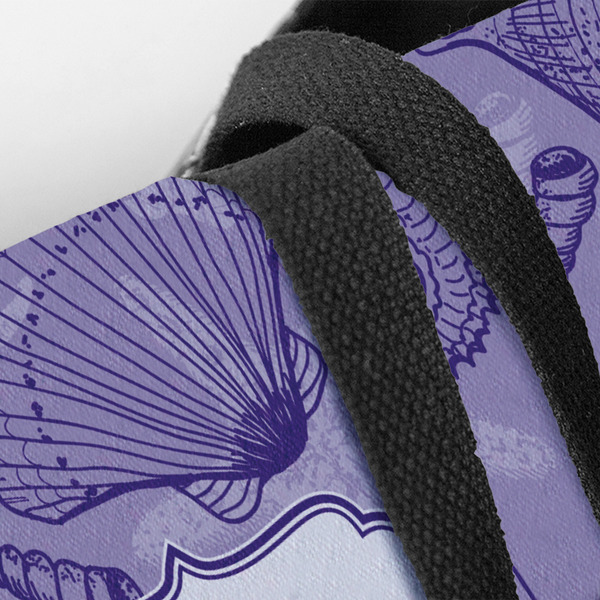 Sea Shells Closeup of Tote w/Black Handles